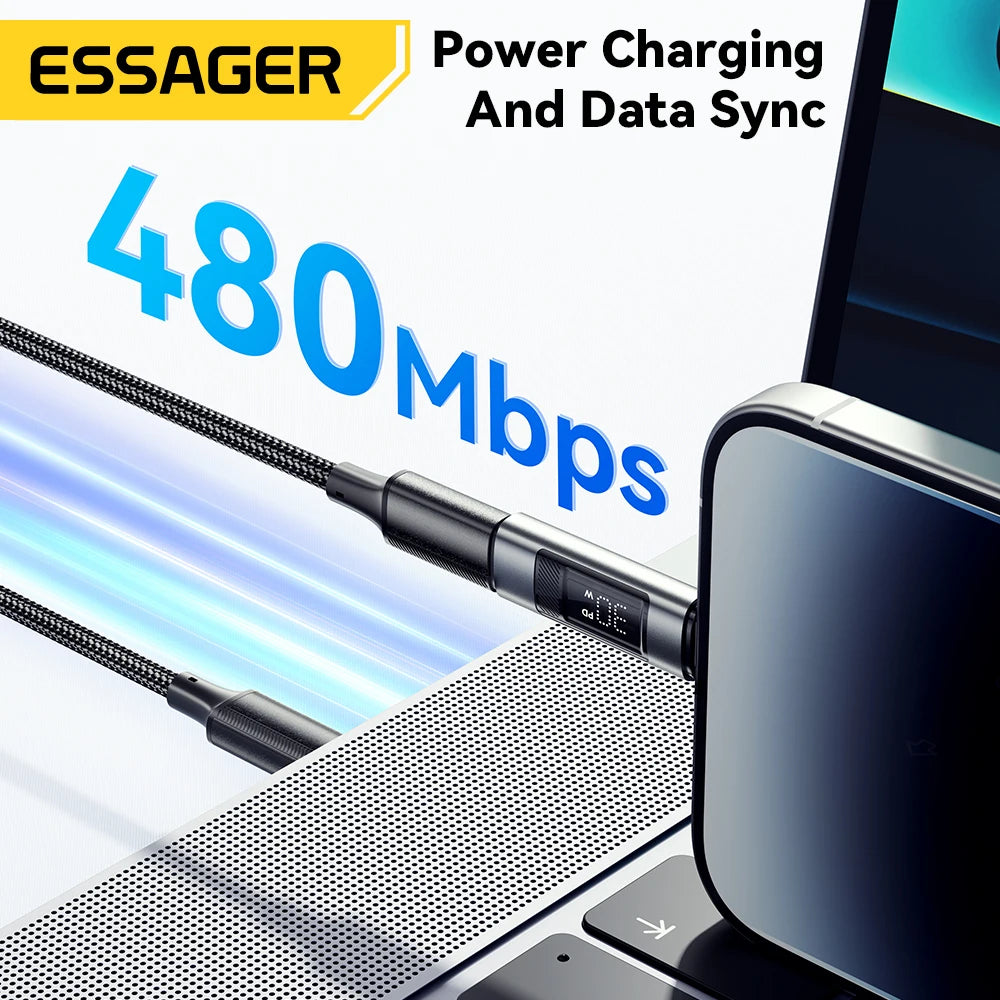Essager Type C to Lighting OTG Adapter Digital Display Fast Charging Type-C Female To Lightning Male Connector For iPhone 15 14