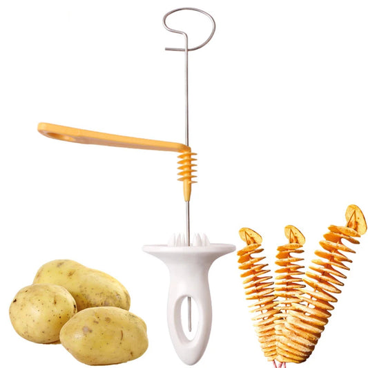Portable Potato BBQ Skewers for Camping Chips Maker Potato Slicer Potato Spiral Cutter Barbecue Tools Kitchen Accessories