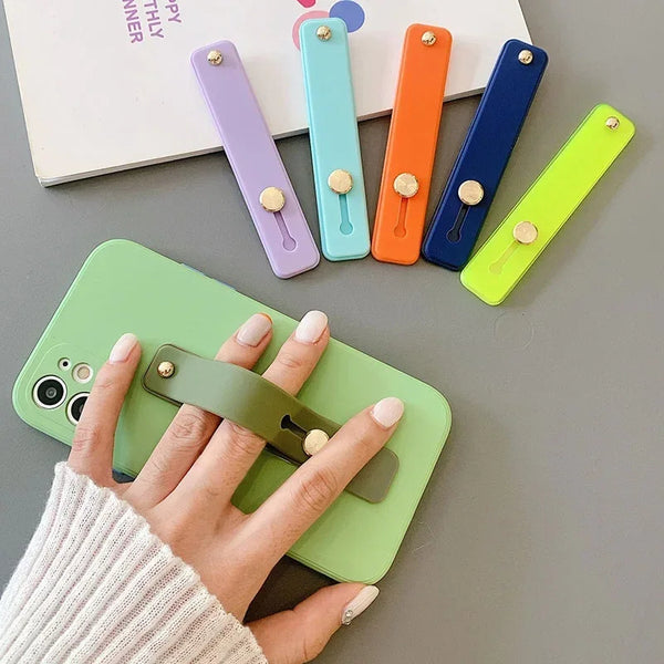 Universal Silicone Wristband Phone Holder Finger Ring Phone Hand Band Bracket Push Pull Grip Phone Stand Sticker Phone Holder