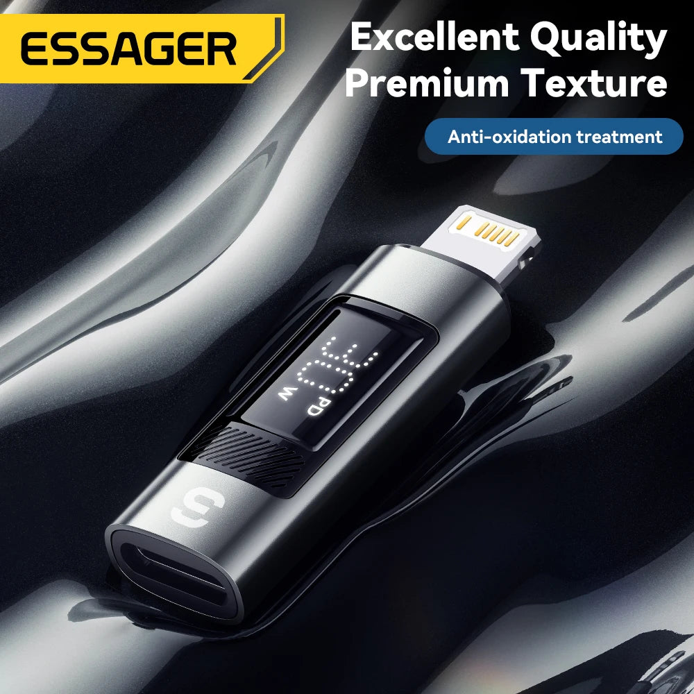 Essager Type C to Lighting OTG Adapter Digital Display Fast Charging Type-C Female To Lightning Male Connector For iPhone 15 14