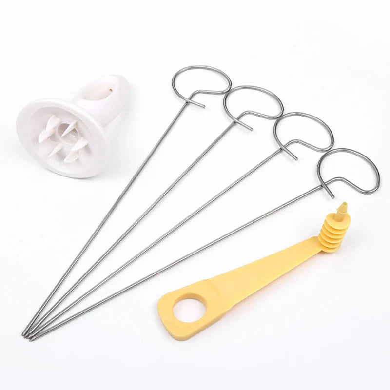 Portable Potato BBQ Skewers for Camping Chips Maker Potato Slicer Potato Spiral Cutter Barbecue Tools Kitchen Accessories